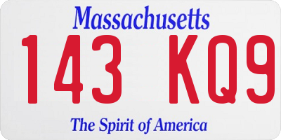 MA license plate 143KQ9
