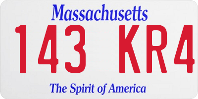 MA license plate 143KR4
