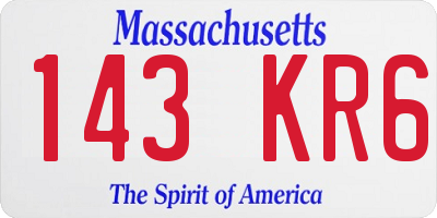 MA license plate 143KR6