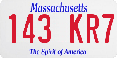 MA license plate 143KR7