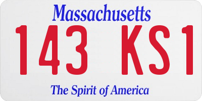 MA license plate 143KS1