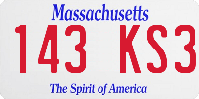 MA license plate 143KS3