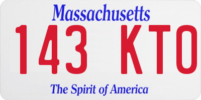 MA license plate 143KT0