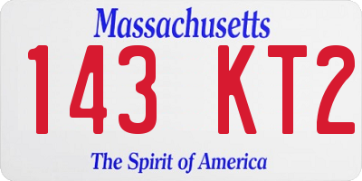 MA license plate 143KT2