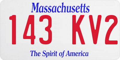 MA license plate 143KV2