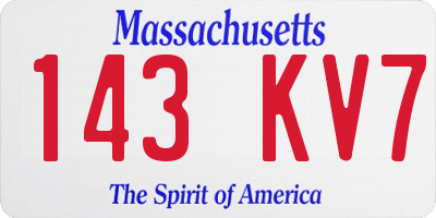 MA license plate 143KV7