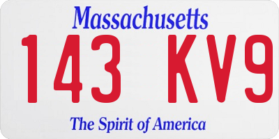 MA license plate 143KV9