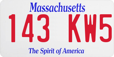 MA license plate 143KW5