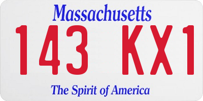 MA license plate 143KX1