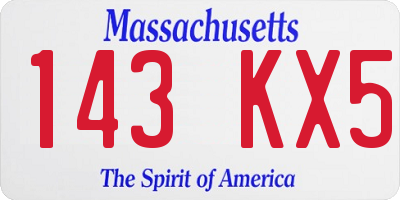 MA license plate 143KX5