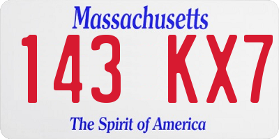 MA license plate 143KX7