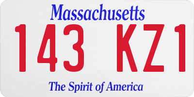 MA license plate 143KZ1