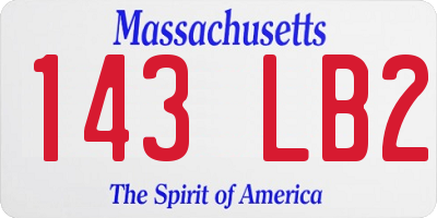 MA license plate 143LB2
