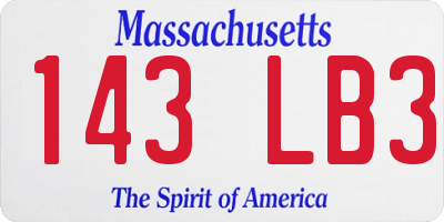 MA license plate 143LB3