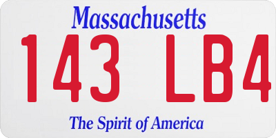 MA license plate 143LB4