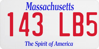 MA license plate 143LB5