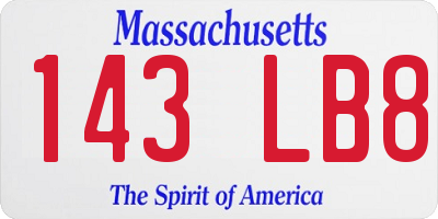 MA license plate 143LB8