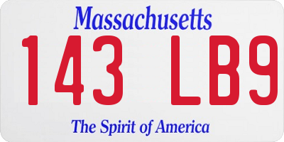 MA license plate 143LB9