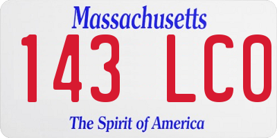 MA license plate 143LC0
