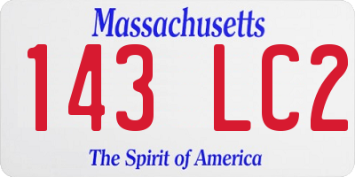 MA license plate 143LC2