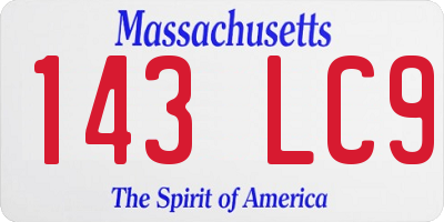 MA license plate 143LC9