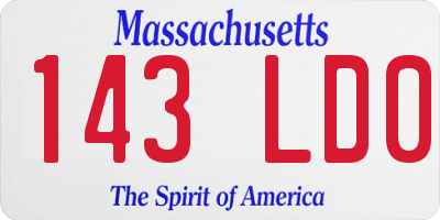 MA license plate 143LD0