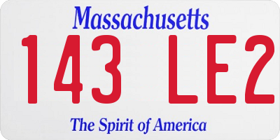 MA license plate 143LE2