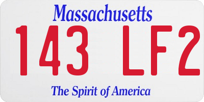 MA license plate 143LF2