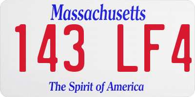 MA license plate 143LF4