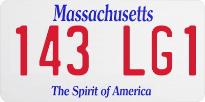 MA license plate 143LG1