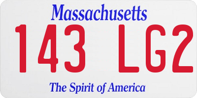 MA license plate 143LG2