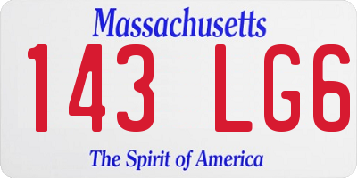 MA license plate 143LG6