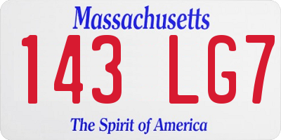 MA license plate 143LG7