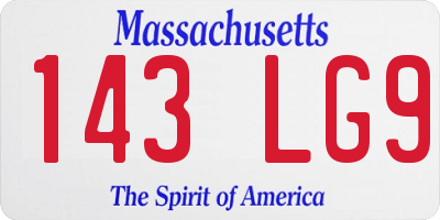 MA license plate 143LG9