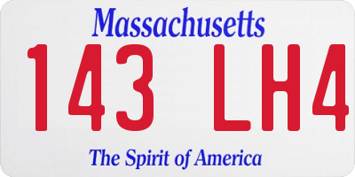 MA license plate 143LH4