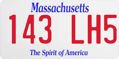 MA license plate 143LH5