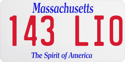 MA license plate 143LI0