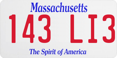 MA license plate 143LI3
