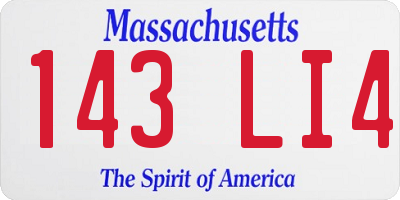 MA license plate 143LI4