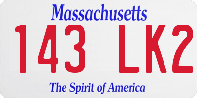 MA license plate 143LK2