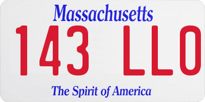 MA license plate 143LL0