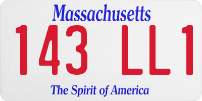 MA license plate 143LL1
