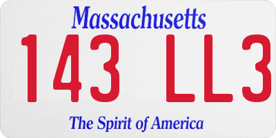 MA license plate 143LL3