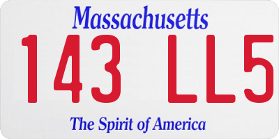 MA license plate 143LL5