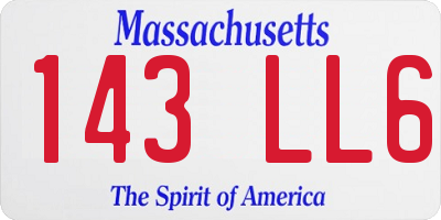 MA license plate 143LL6