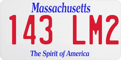 MA license plate 143LM2