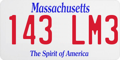 MA license plate 143LM3