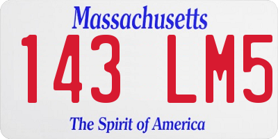 MA license plate 143LM5