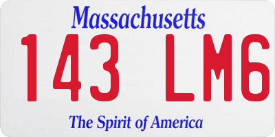 MA license plate 143LM6