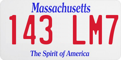 MA license plate 143LM7